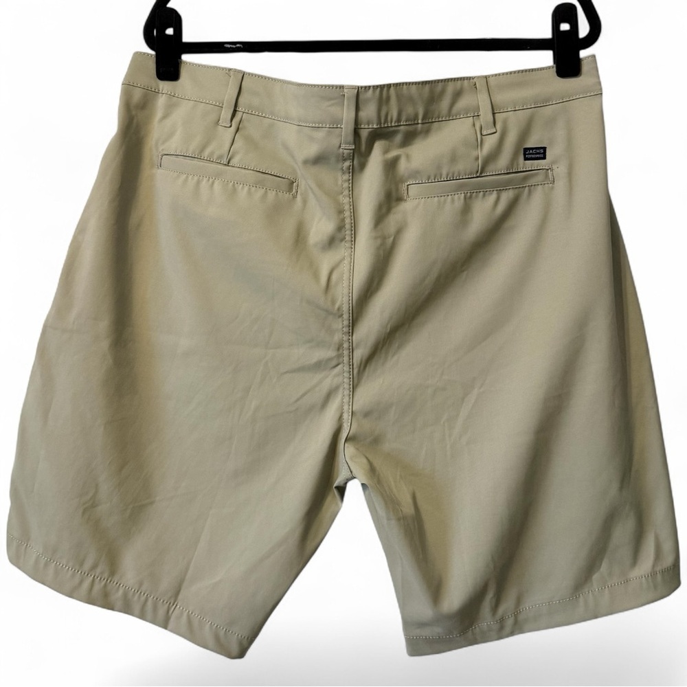 Jachs New York Performance Tech Shorts Mens Size 40 Khaki Stretch Poly Spandex - Picture 4 of 13